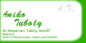 aniko tuboly business card